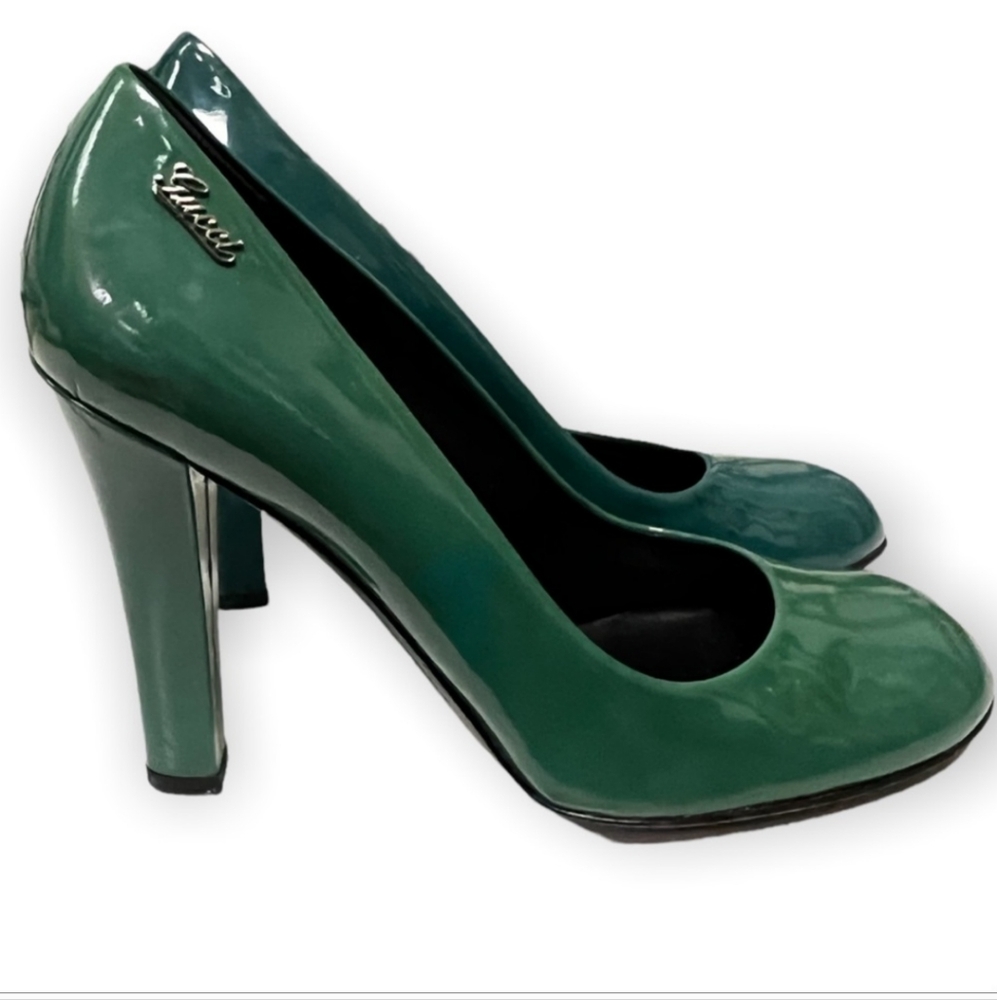 Gucci  Pantent Leather Two Tone Heels